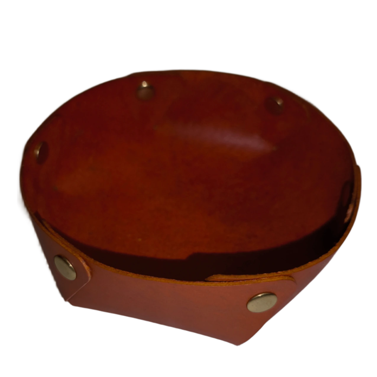 A Circular Leather Tray